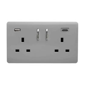 Light Grey Wiring Accessories Trendi Decorative Screwless